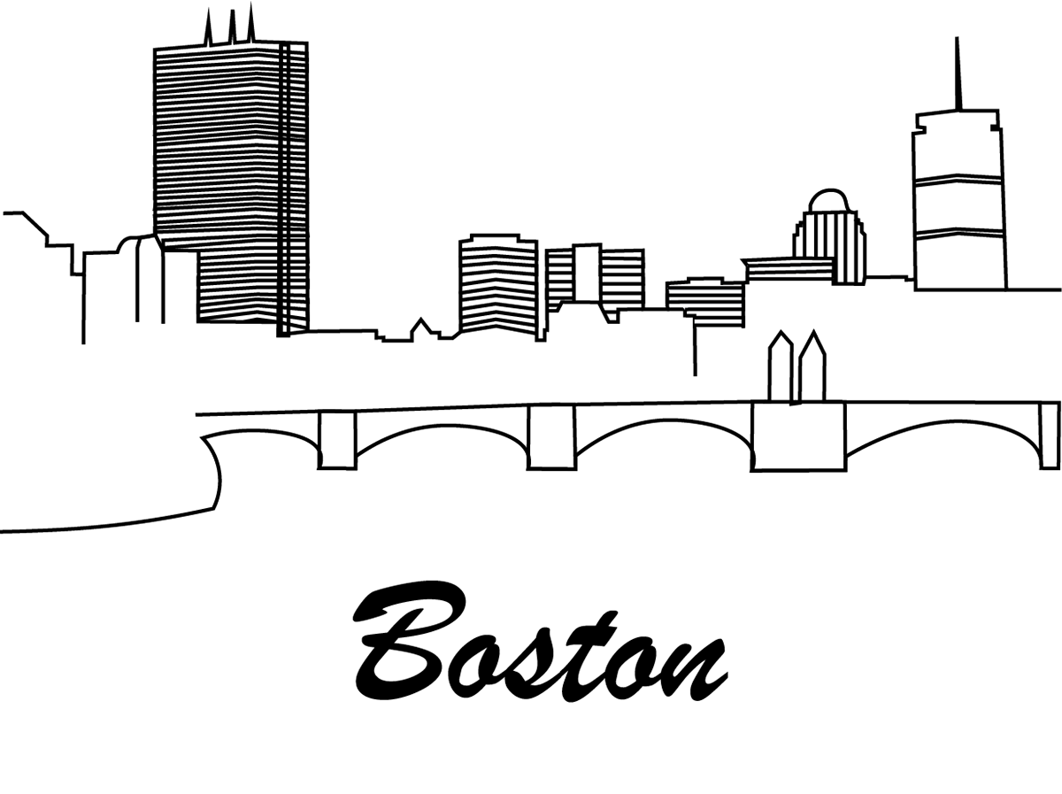 boston skyline trace architecture city