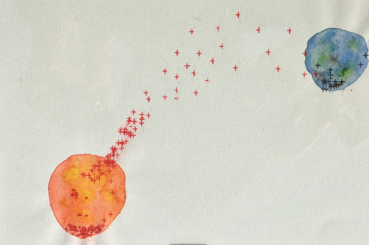 DisegniAnalogici typewriter art contempararyart llustration planet Space  draws type