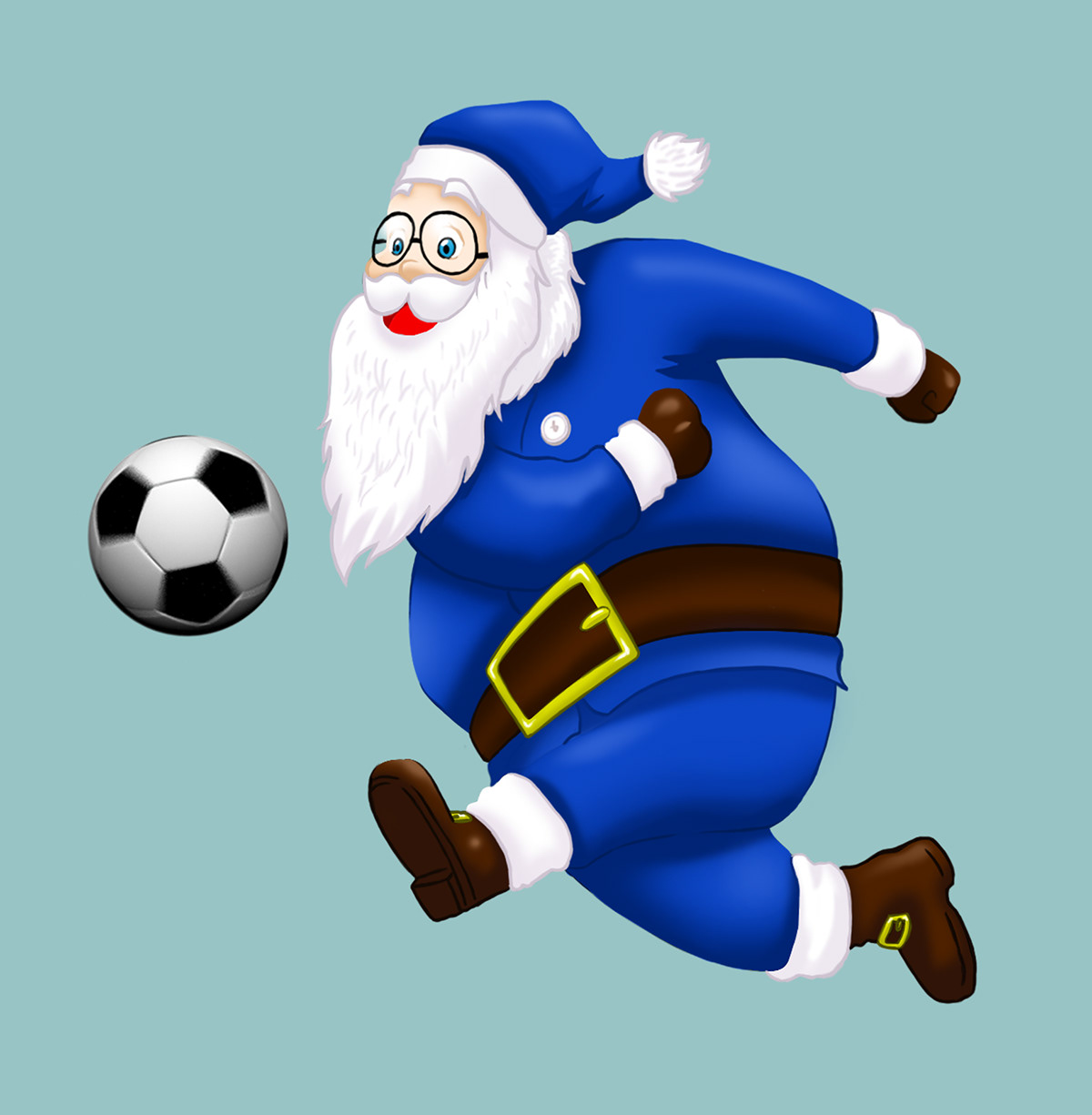 santa claus Papai Noel papai noel futebol campanha de AZUL goleiro campaign soccer football blue