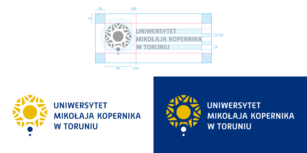 logo identity University Sun solar system Nicolaus Copernicus umk Torun poland