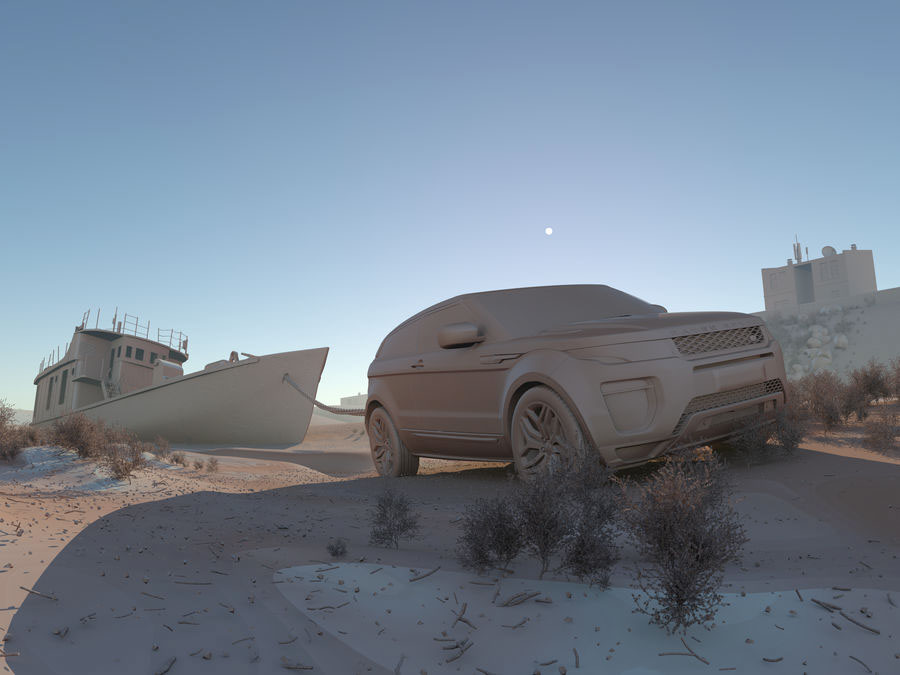 3D CGI car desert rust boat 4x4 4WD rangerover modo