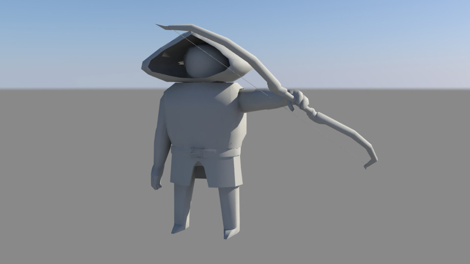 archer Character design Bow and Arrow bow ranger hood hoodie cloak mental ray Maya Autodesk