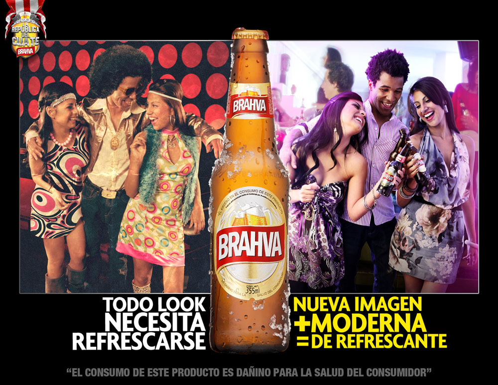 Brahva brahma nueva imagen new look beer bottle 60's 70's 90's ages Guatemala ambev cerveza nueva