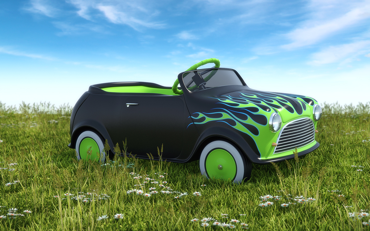 Cars modo 3D CGI MINI grass