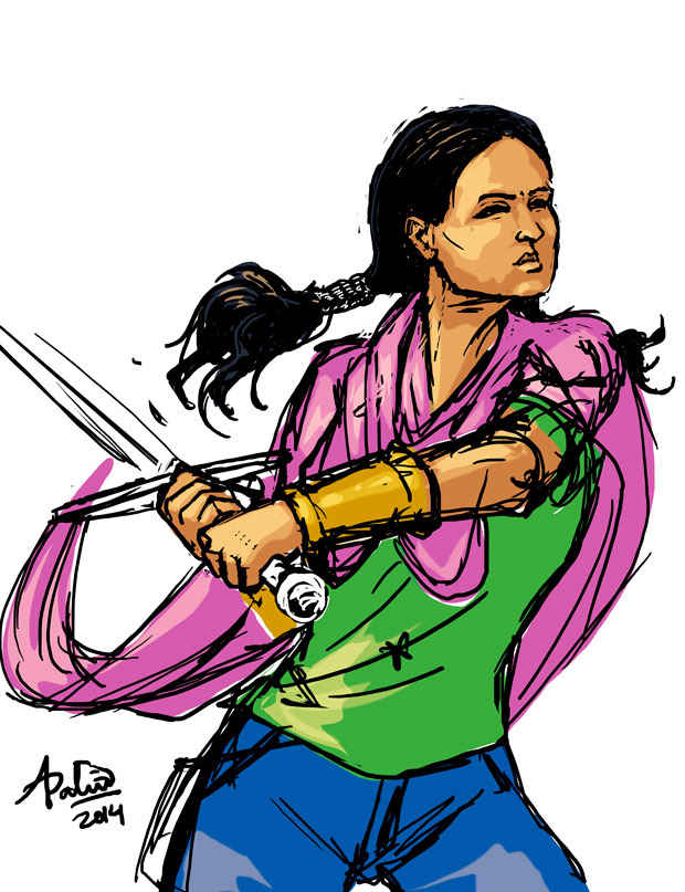 Sword espada chica girl peruvian peruana fight