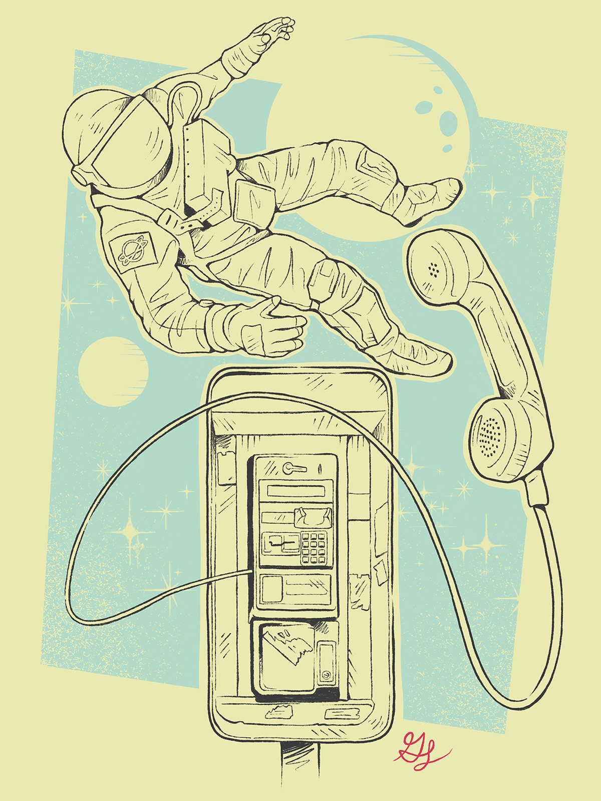 adobe fresco astronaut Digital Art  graphic design  ILLUSTRATION  science fiction Space  Technology