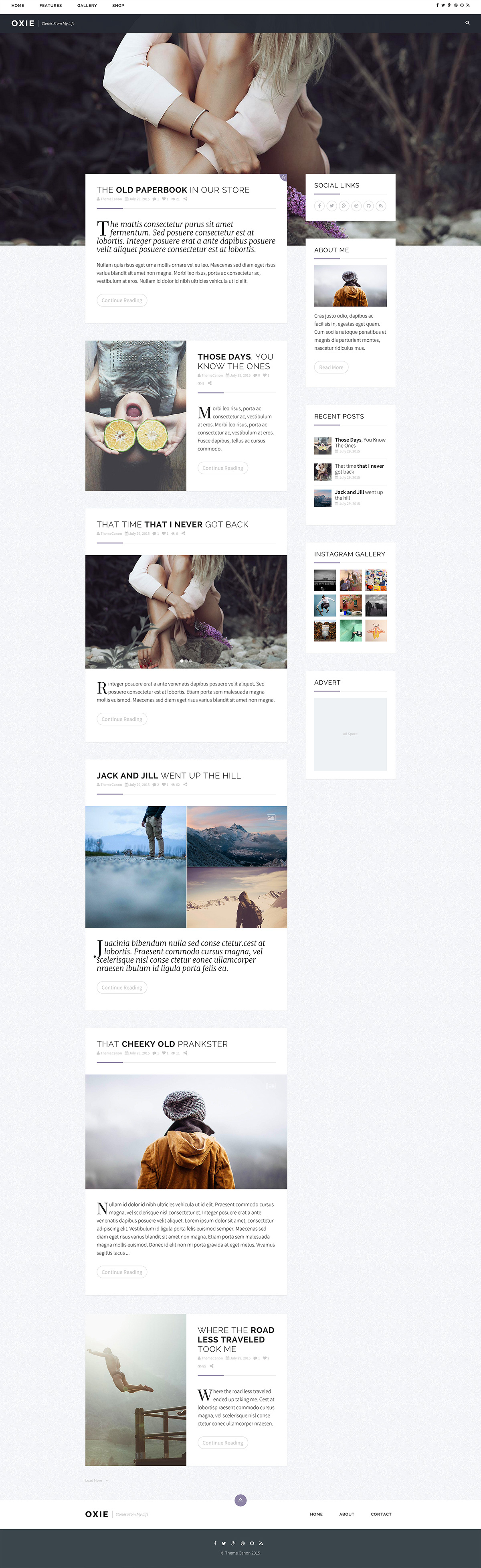 video lifestyle design personal wordpress clean instagram Blog creative full-screen slider Stories Travel