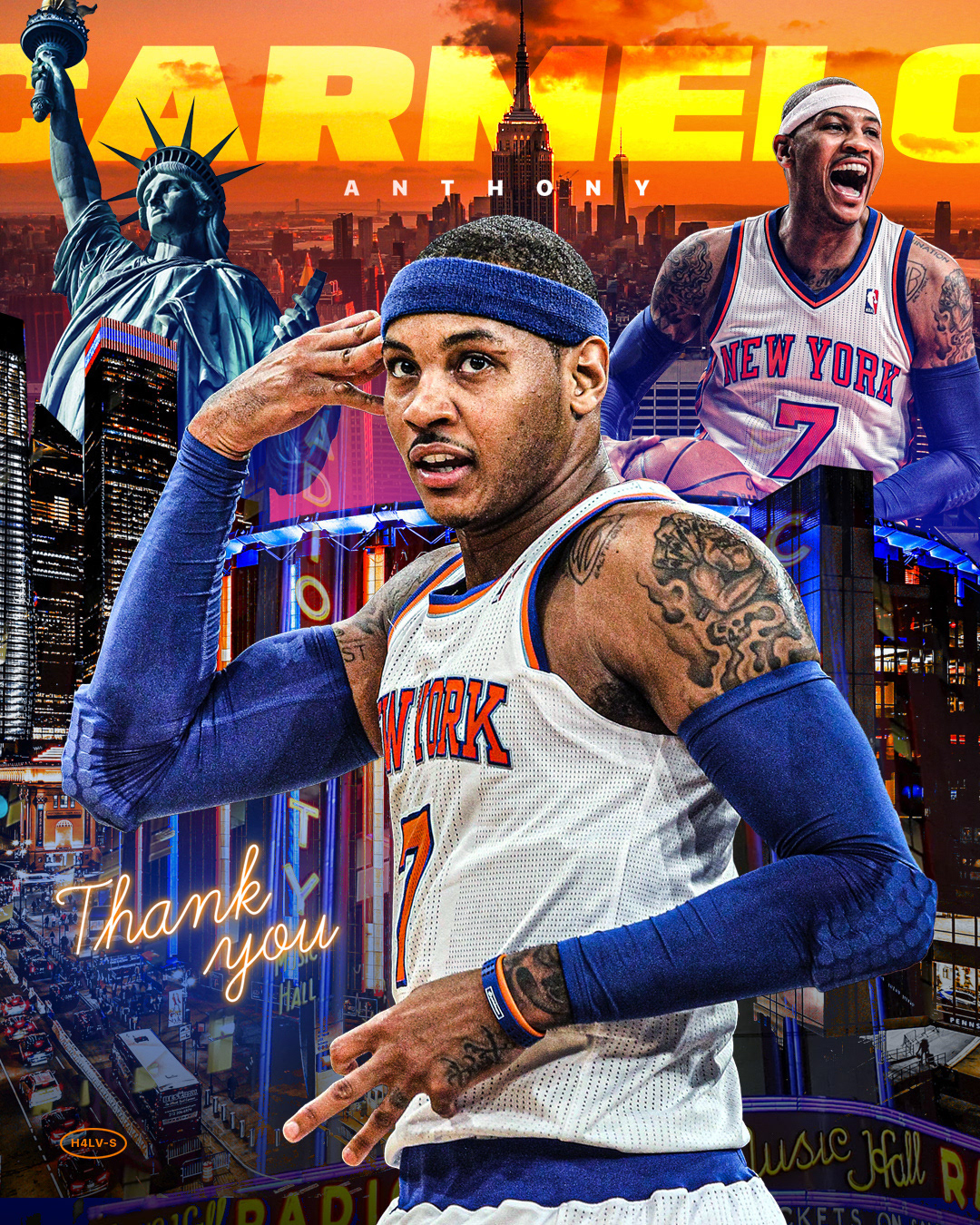 NBA Carmelo Anthony poster Poster Design graphic design 