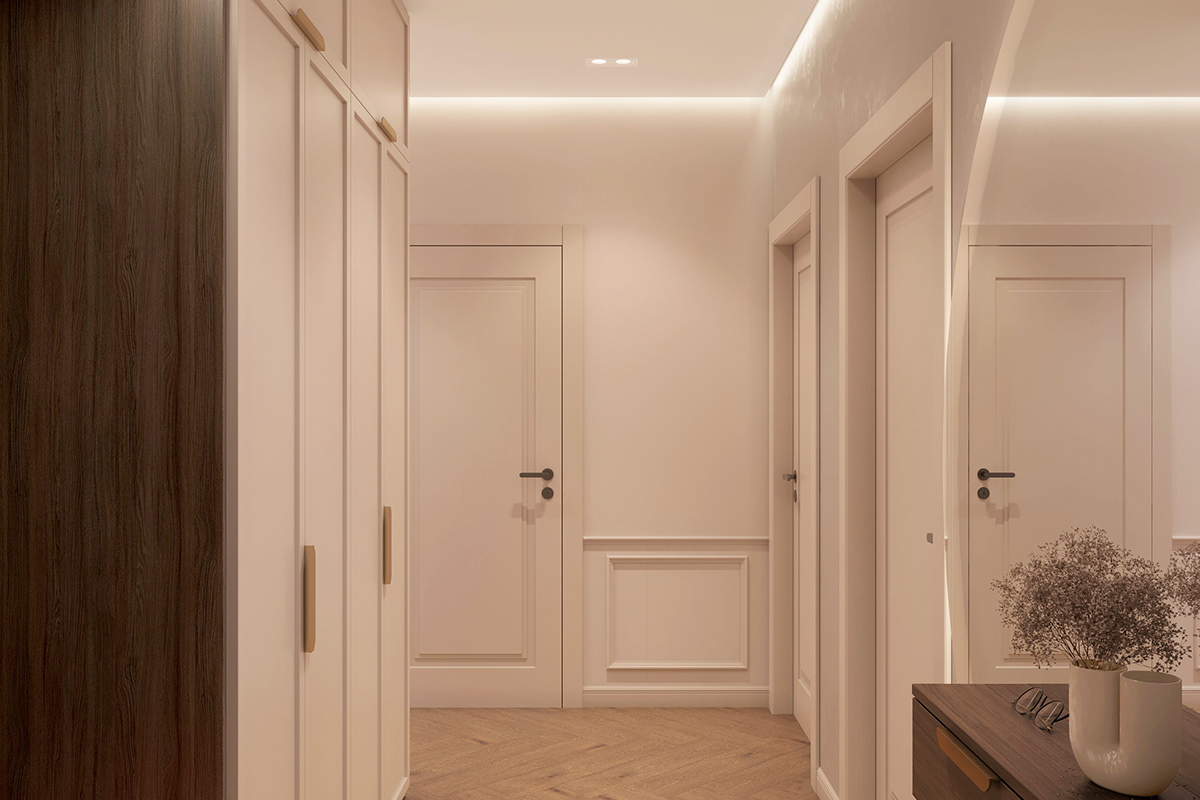 mirror interior design  visualization modern corona design corridor Interior Render 3D