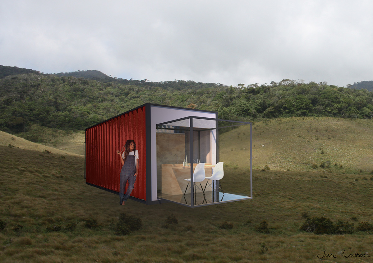Erasmus exchange brera academy milan Shipping Container Glass Cube kask interieurvormgeving school of arts Nature tiny house