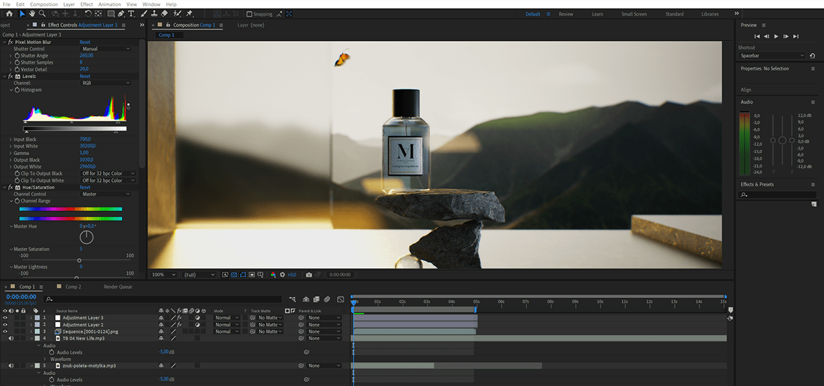 motion design 3D neture mountains parfum Unreal Engine nordic