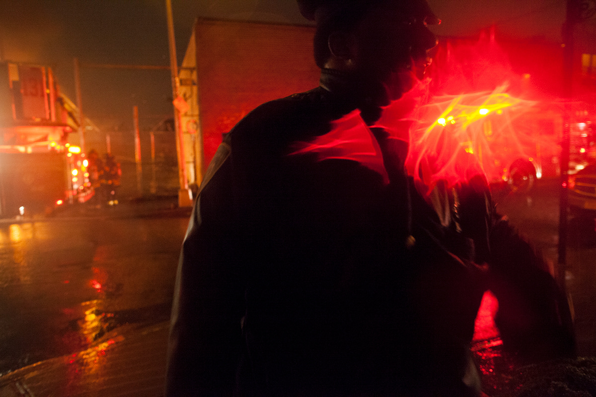 New York Brooklyn Gowanus sandy fire heroes storm street photography