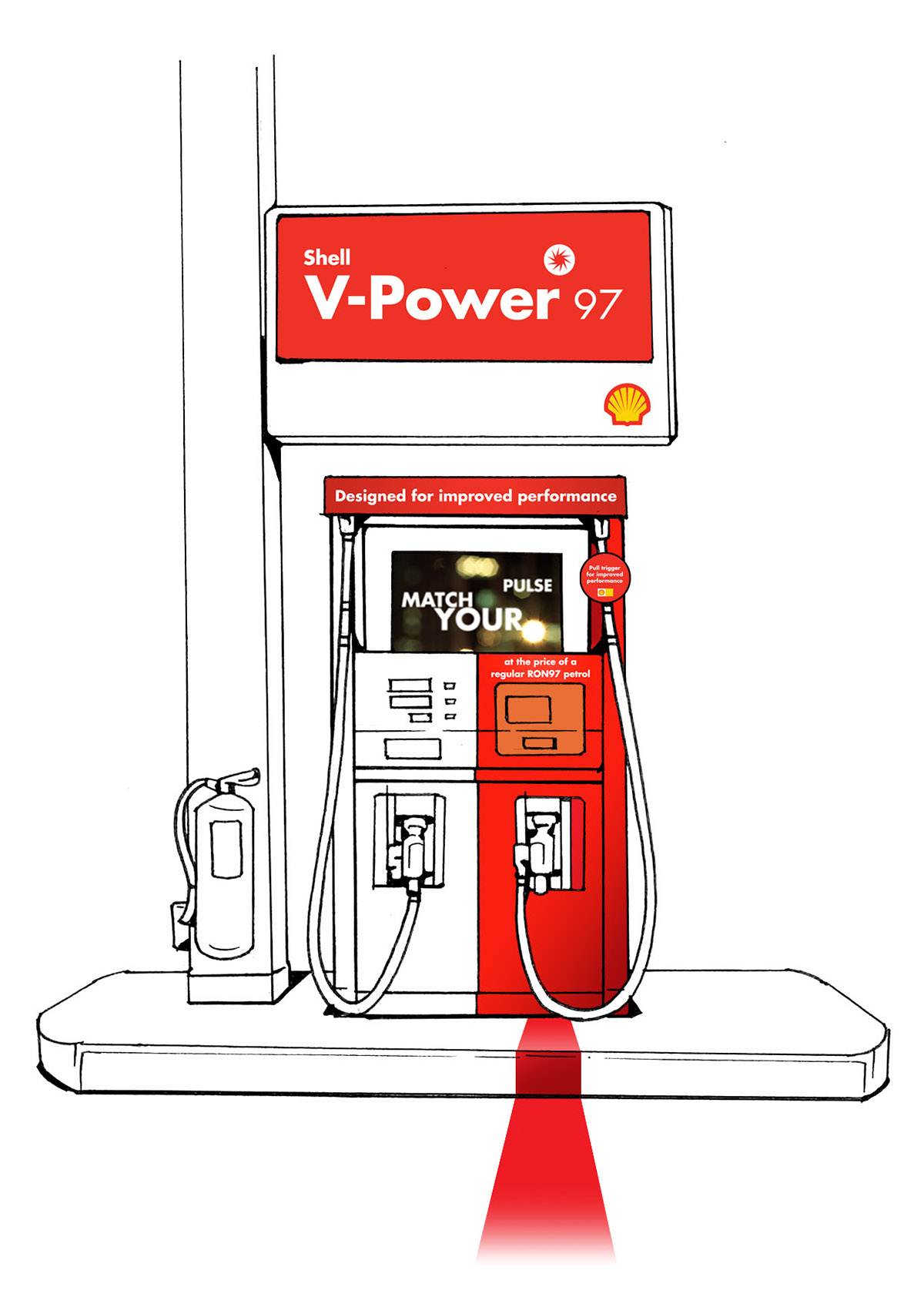 shell V-power 97 Shell Station design creative idea Advertising  promoter red branding 