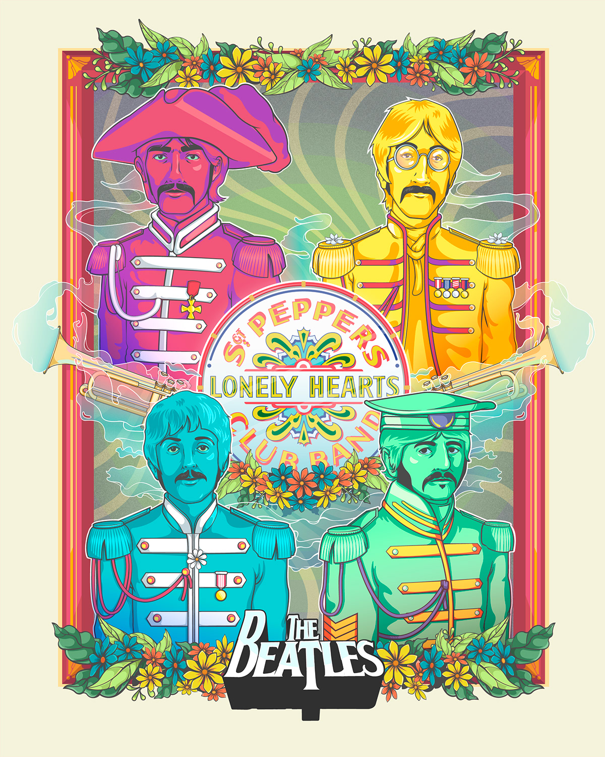 the beatles Sgt. Pepper's Lonely HEARTS CLUB BAND Illustrator vector