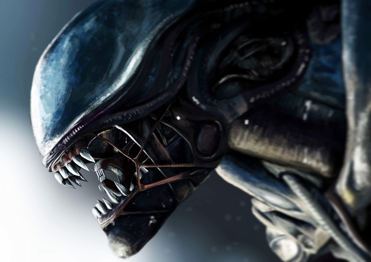 alien photoshop painting   creepy Scary horror Space  movie