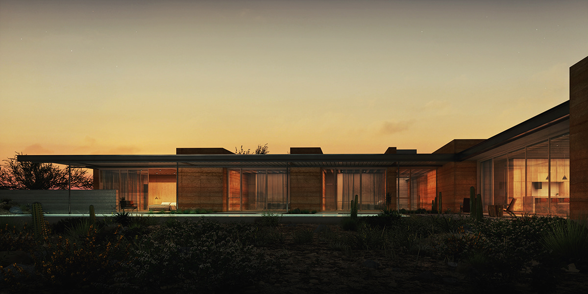 architecture arizona desert design modern Render rendering SketchUP visualization vray