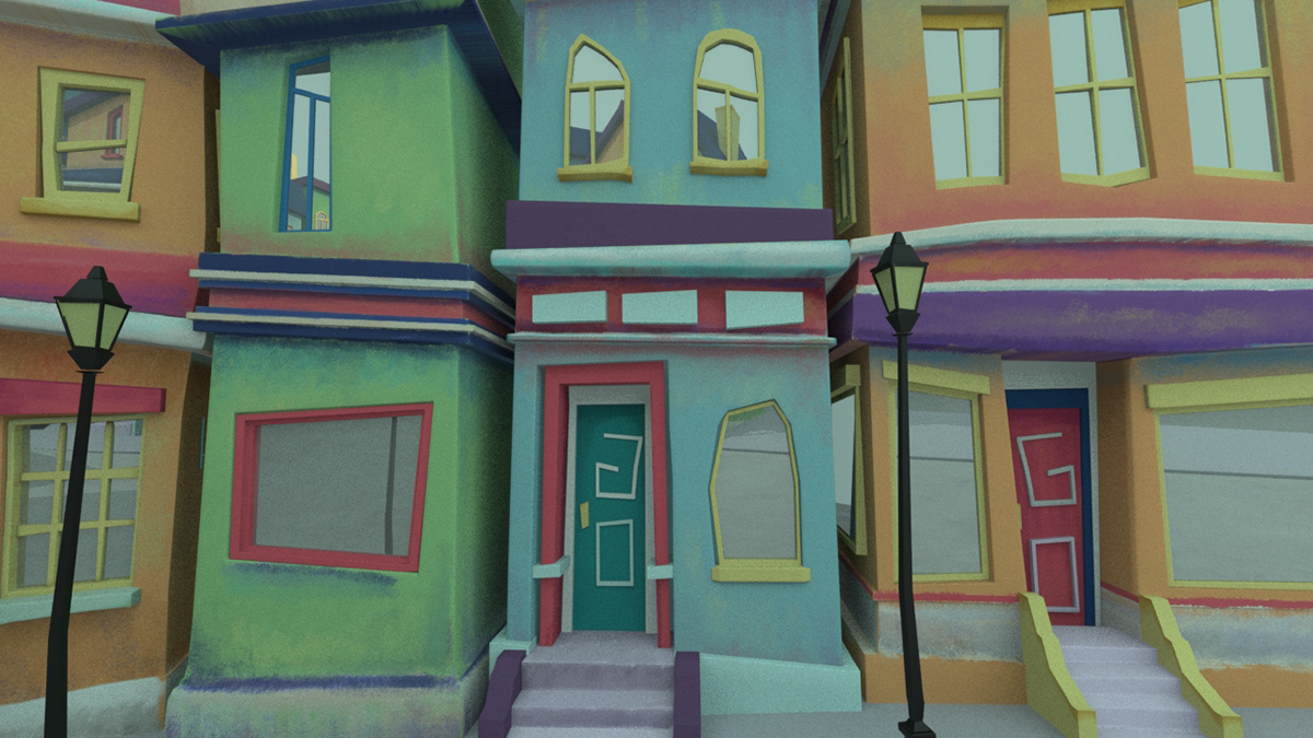 short animation environment city colorful