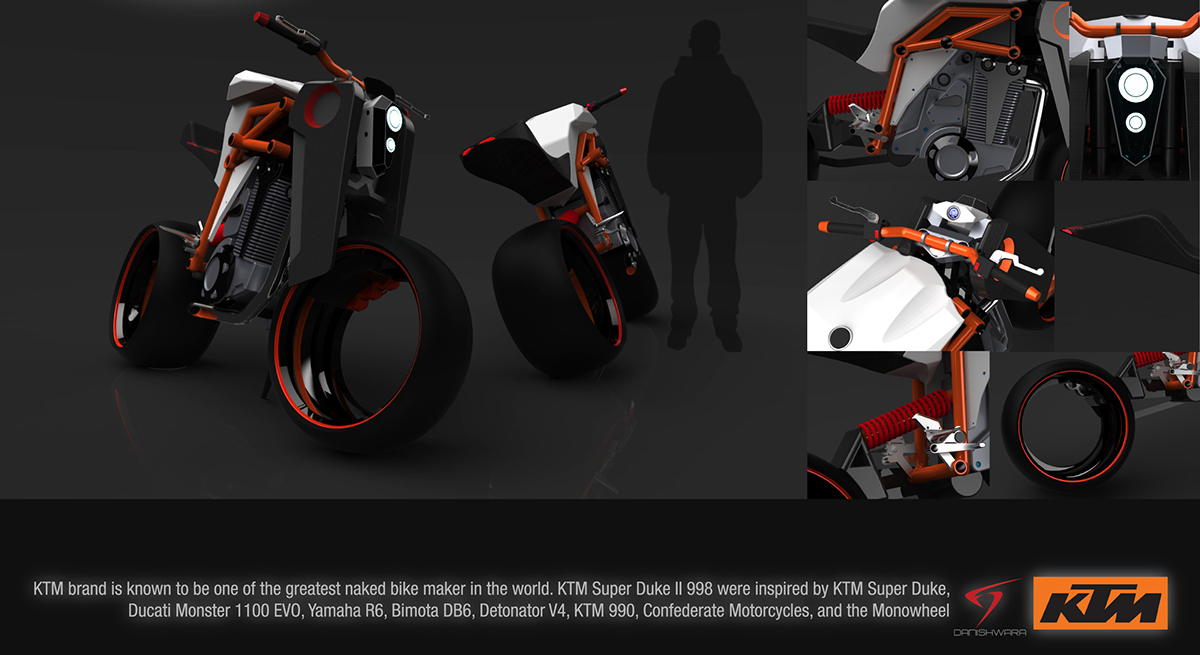 Bike motorcycle KTM concept super superbike Streetfighter Street hubless