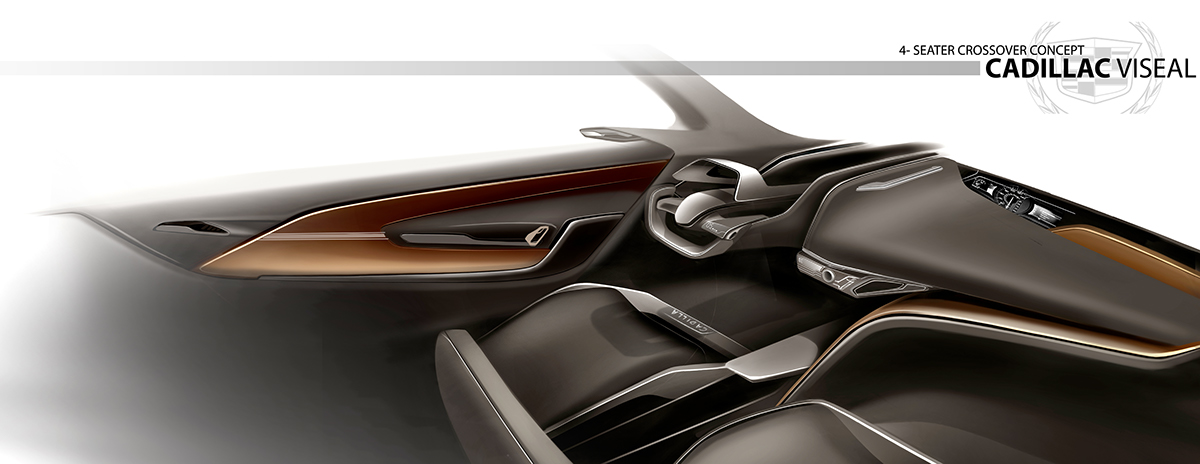 sketching rendering package Automotive interior product development