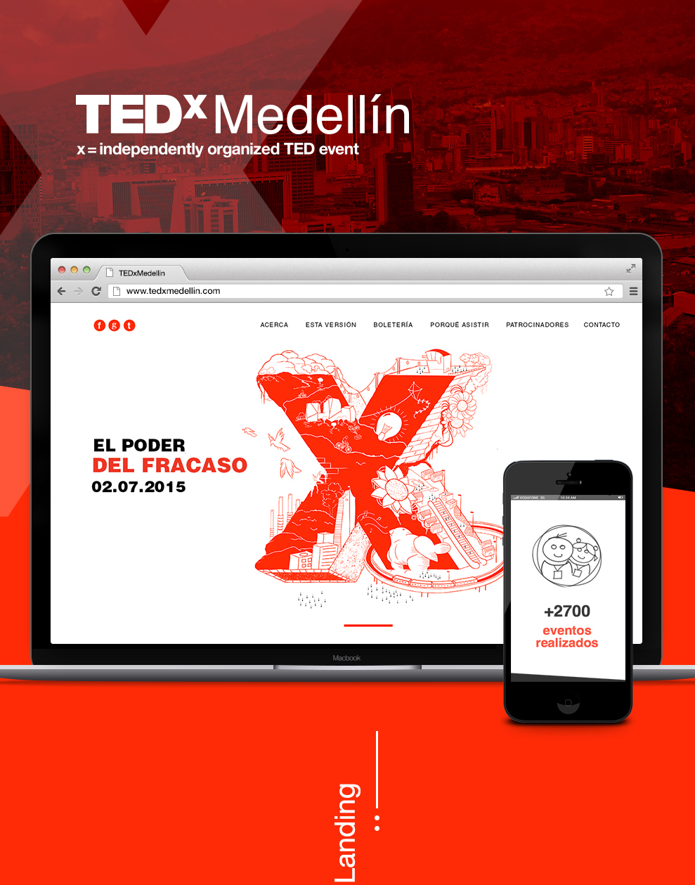 TED landing site Website Event UI design Web medellin colombia