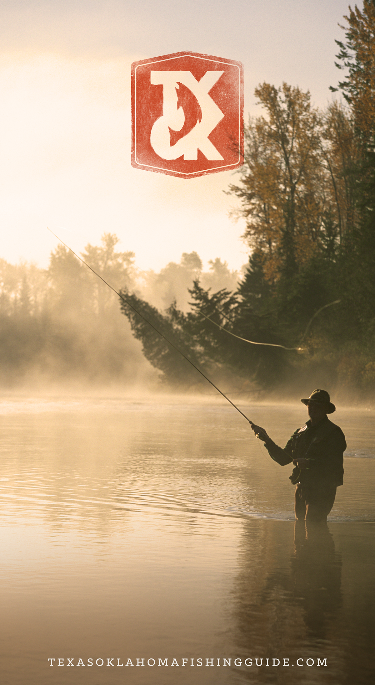 fishing texas oklahoma fishing guide Distressed logo trout bass fish Fly fishing outdoors Logotype