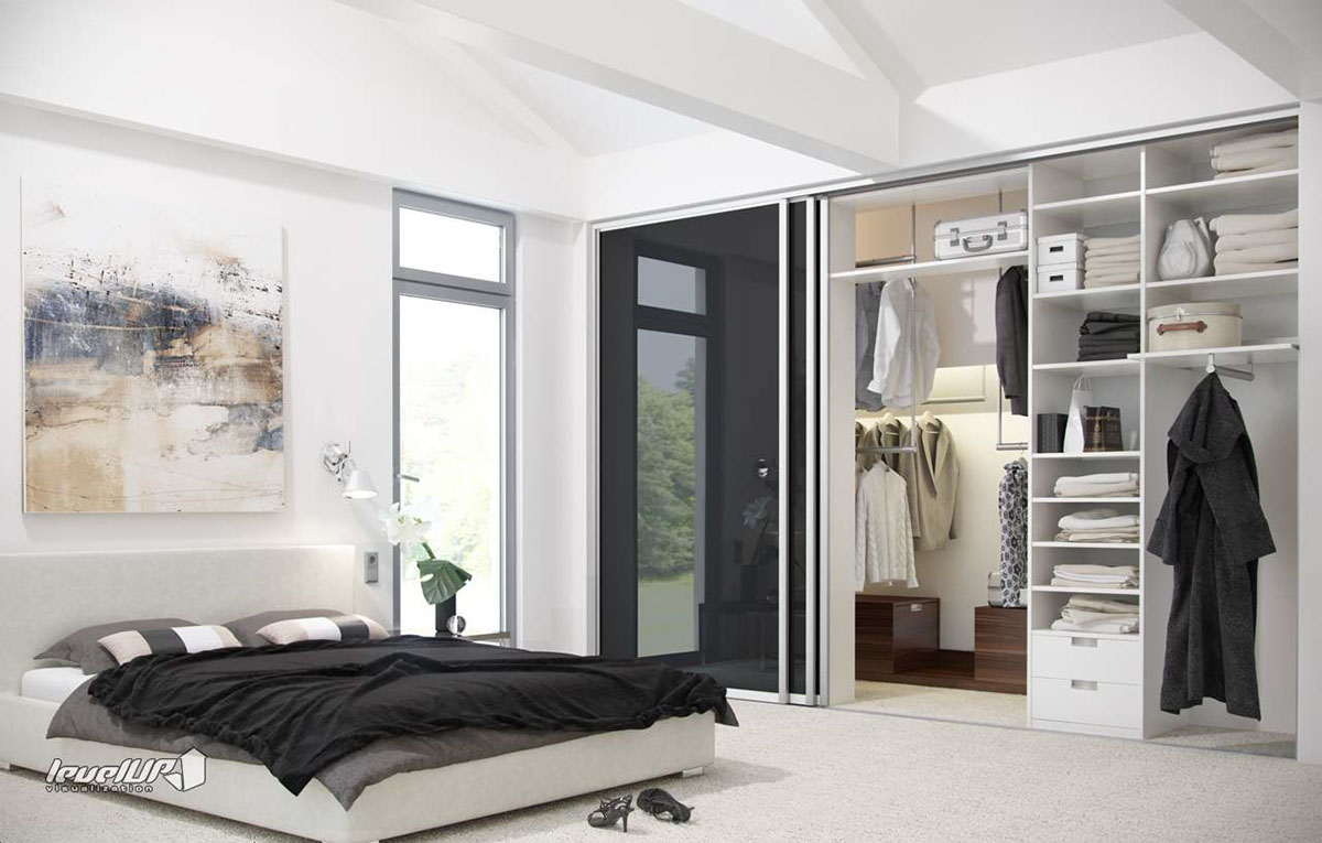 wardrobe  white  monochrome vizualizacijos visualization vray vizuals Render Interior