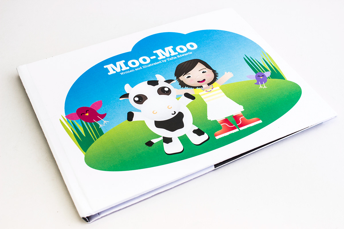 kids book childrens book story vector stitchbound cow Illustrator stitch binding