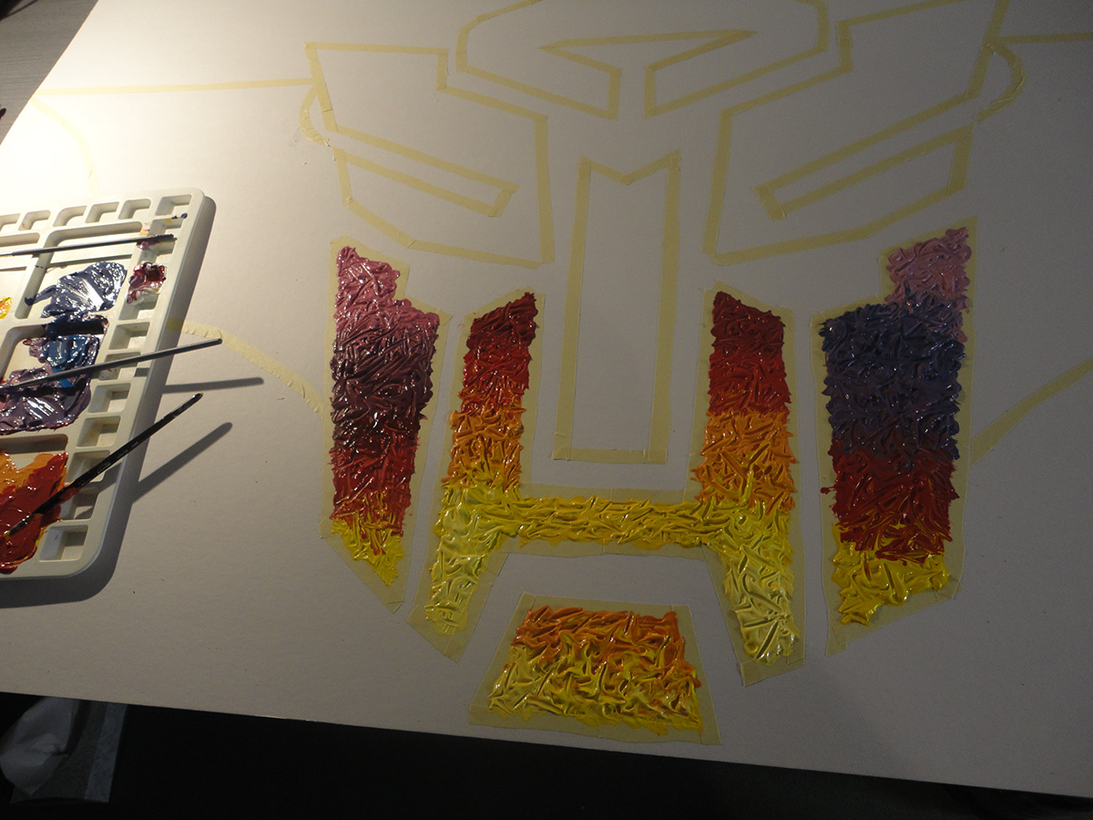 Transformers batman masking tape colors acrylic Colorex