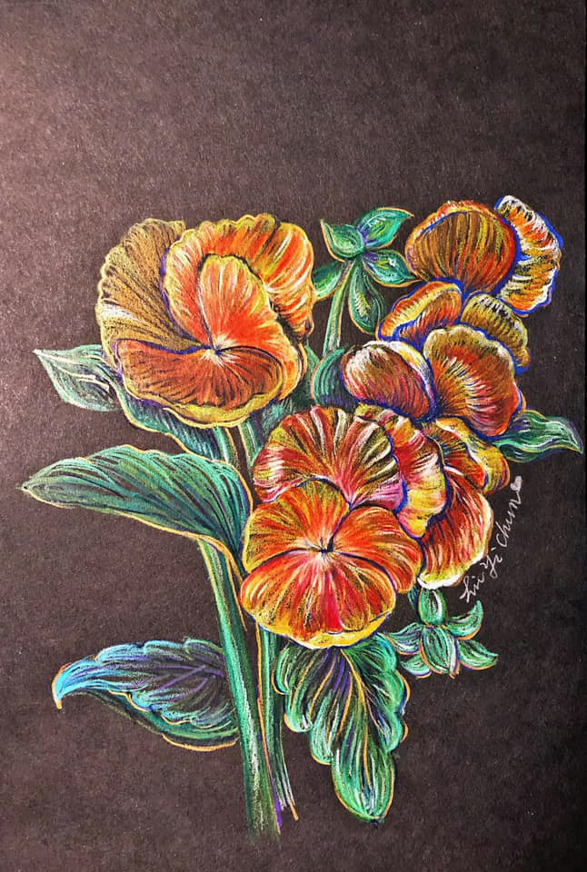 animal floral hand drawing Illustation print design  Color Pencils botanical art fine art Nature paintng