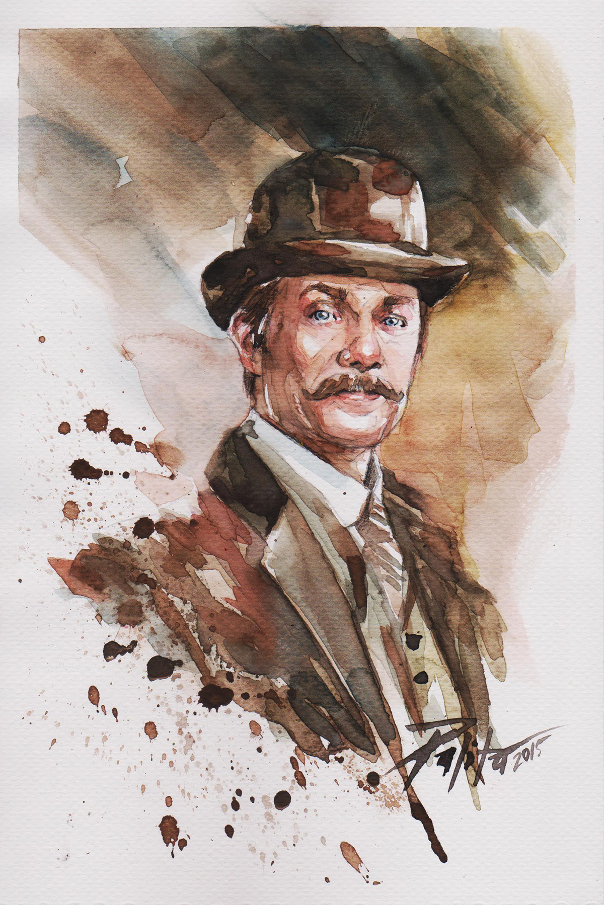 Sherlock johnlock martin freeman Benedict Cumberbatch aquarelle watercolor
