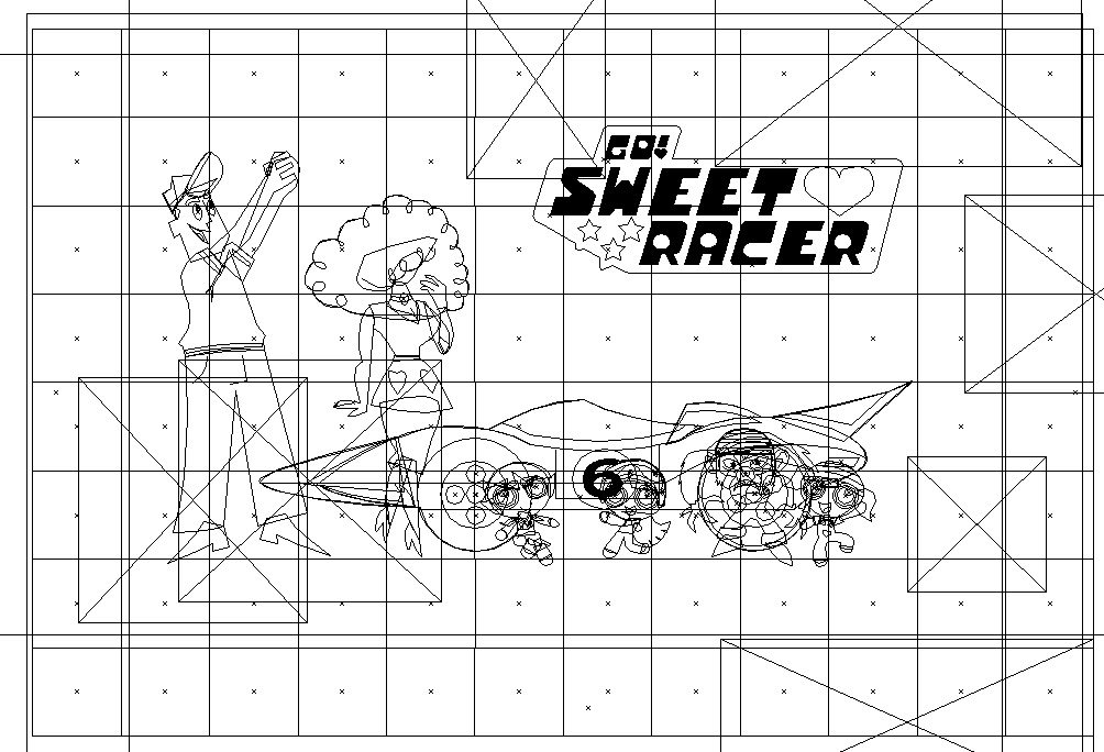 mojo jojo  bubbles buttercup blossom Ms. Bellum Professor X Powerpuff Girls speed racer car race mach 5
