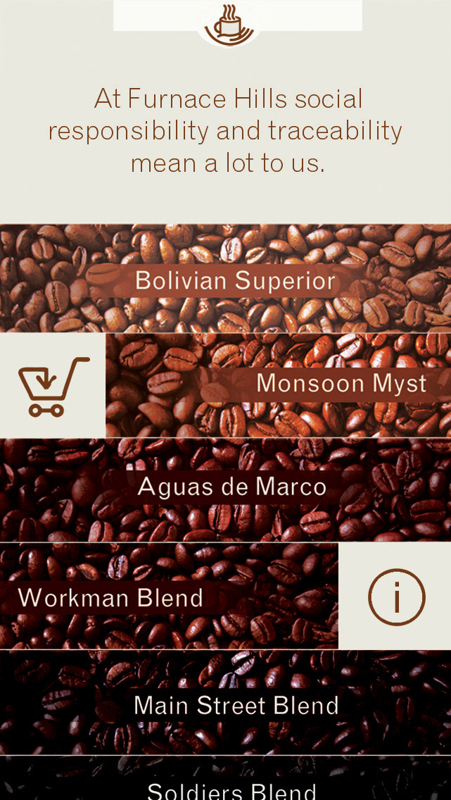 wip Coffee frair trade iphone app