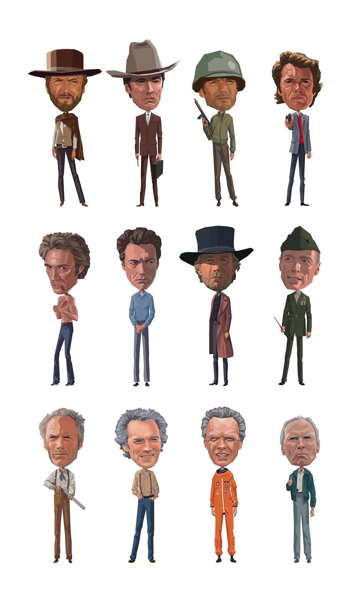 pale rider space cowboys fistful of dollars torino harry josie wales outlaw pop movie actor eastwood vector Icon