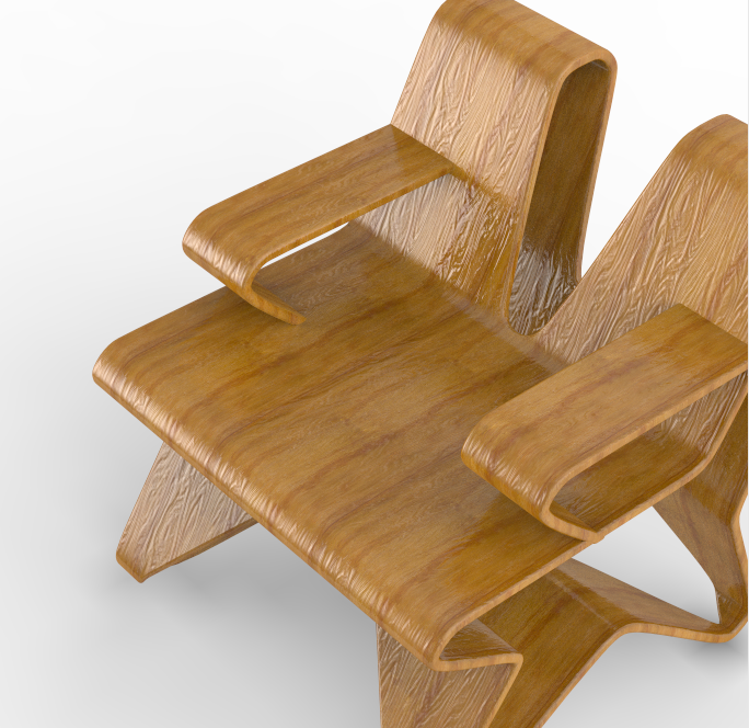 furniture plywood Molded design Rhino keyshot