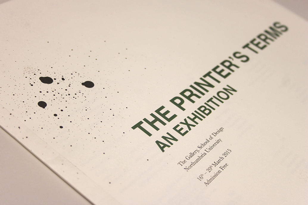 Rudolf Hostettler  Print room Typographic parameters The Printer's Terms type ink
