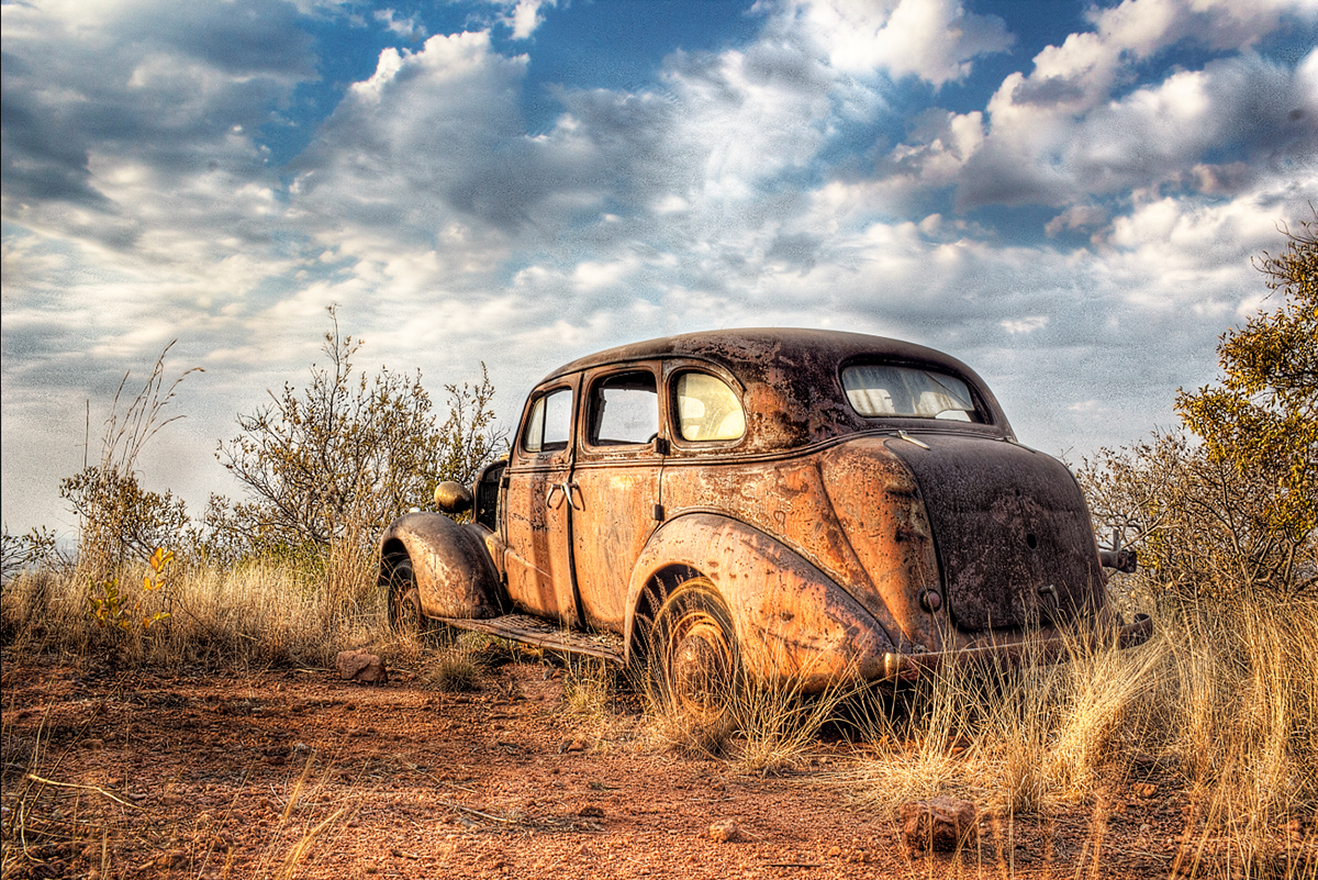 Old car rust vintage high dynamic range photograph
