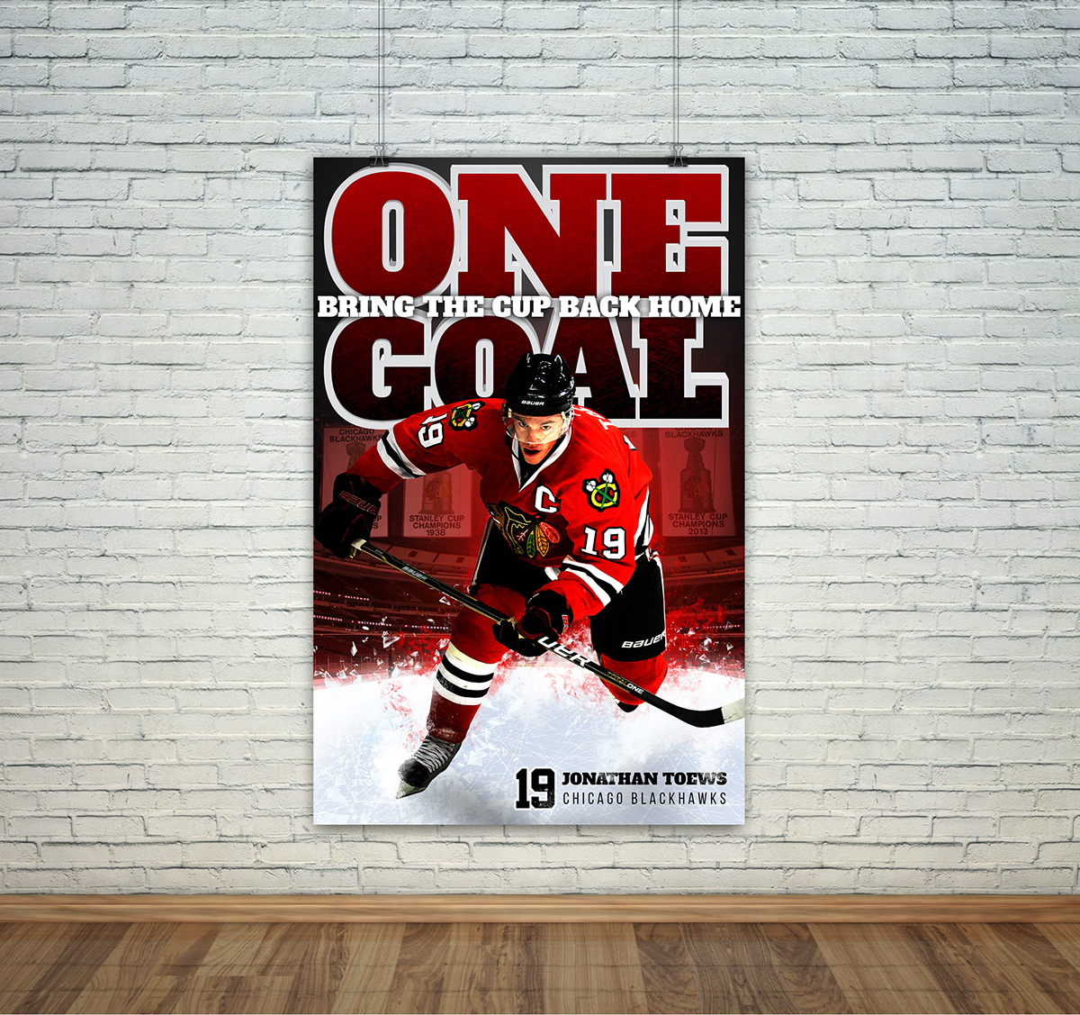 poster 11x17 brand chicago blackhawks hockey print design