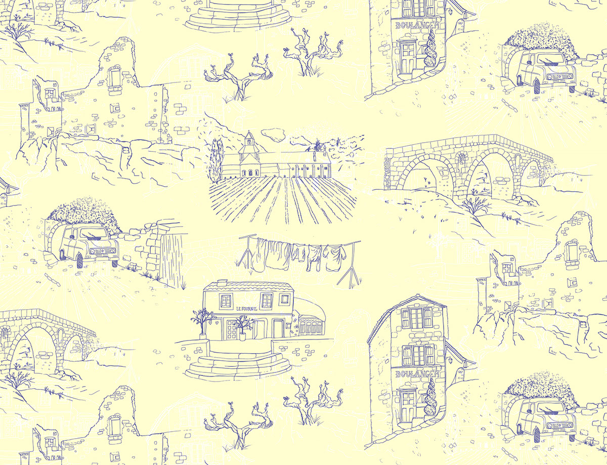 toile Provence French Repeat Pattern france lacoste