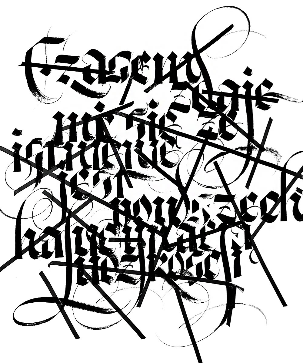 gothic calligraphy Calligraphy   Performance hand-made design Oleksii Chekal