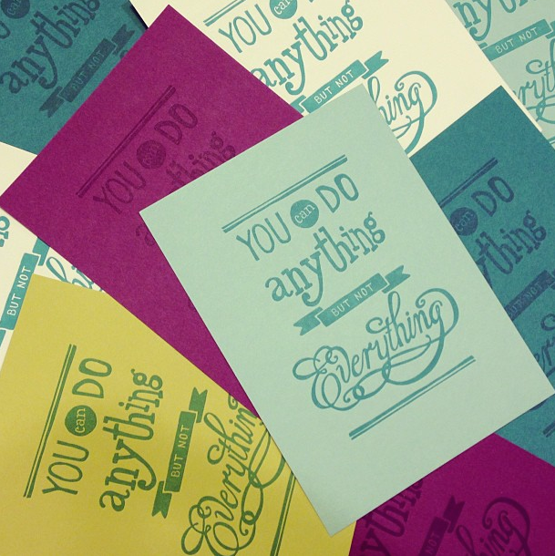 hand-lettering hand-drawn letterpress cards greeting cards doodles screen printing gocco ink paper goods Invitation