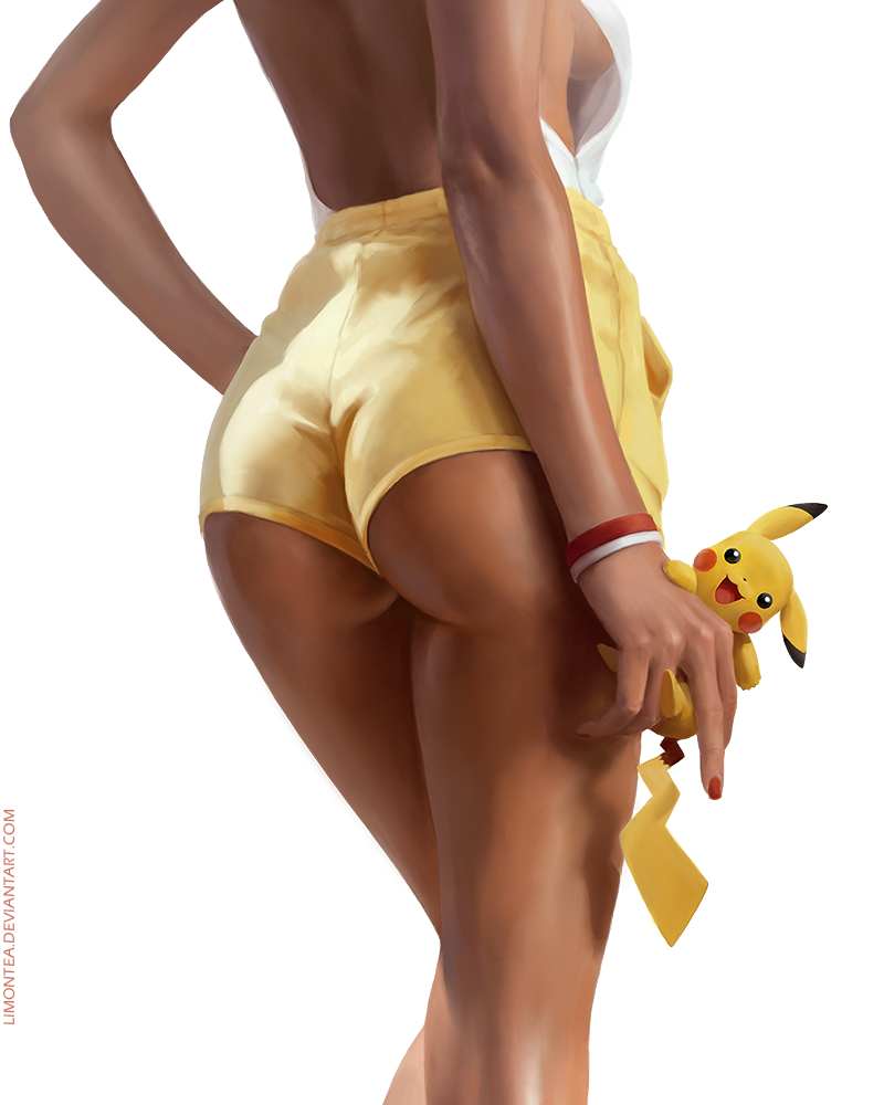 pikachu yellwo woman girl body figure skin shorts toy Pokemon