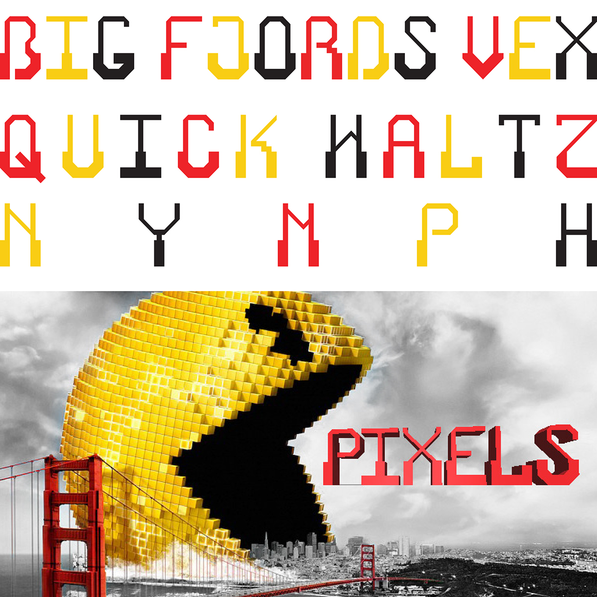 Typeface slabserif BrickSlab pixels