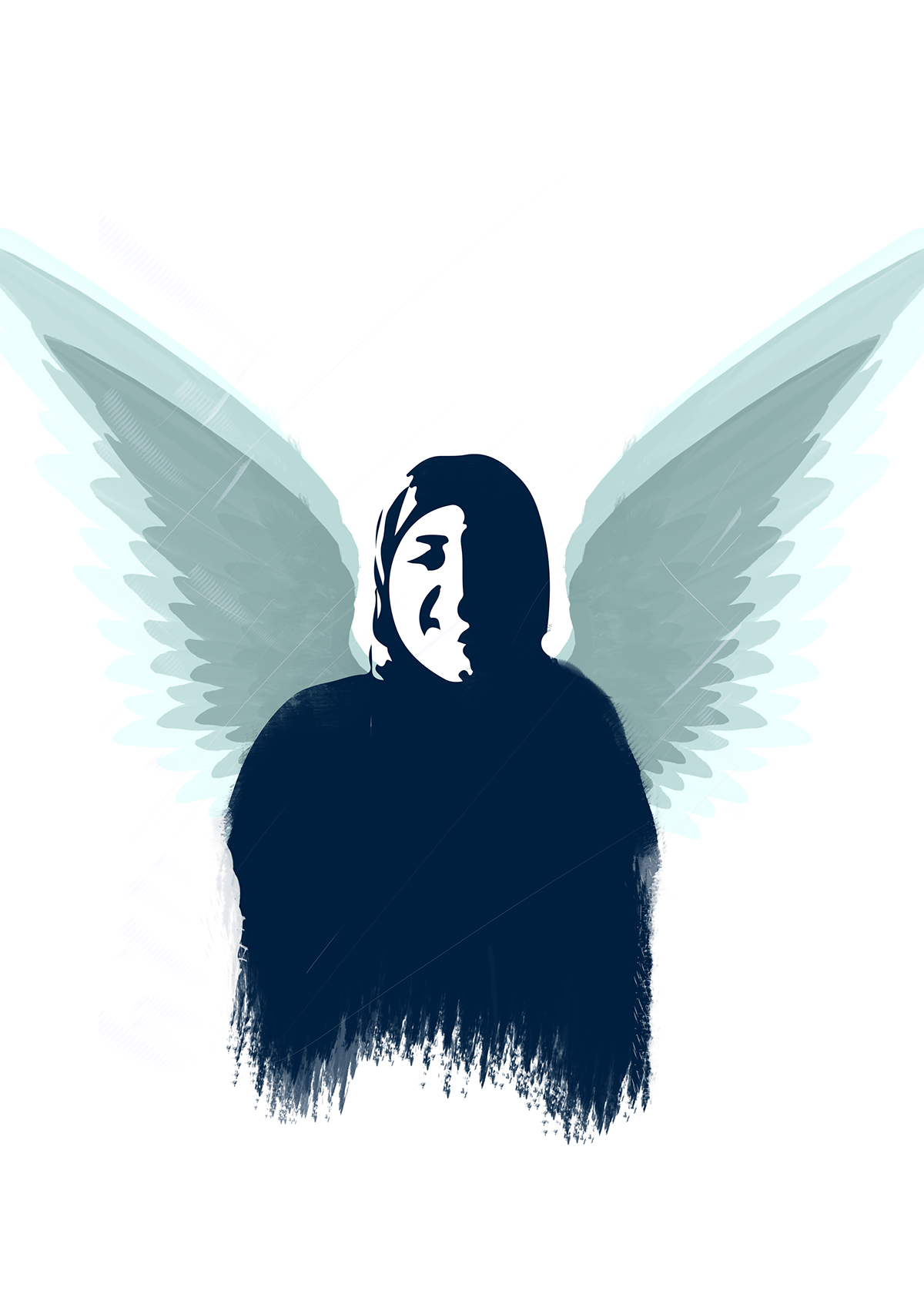 Drawing  angel graphic photoshop illustrations friends Love blue inspiration death
