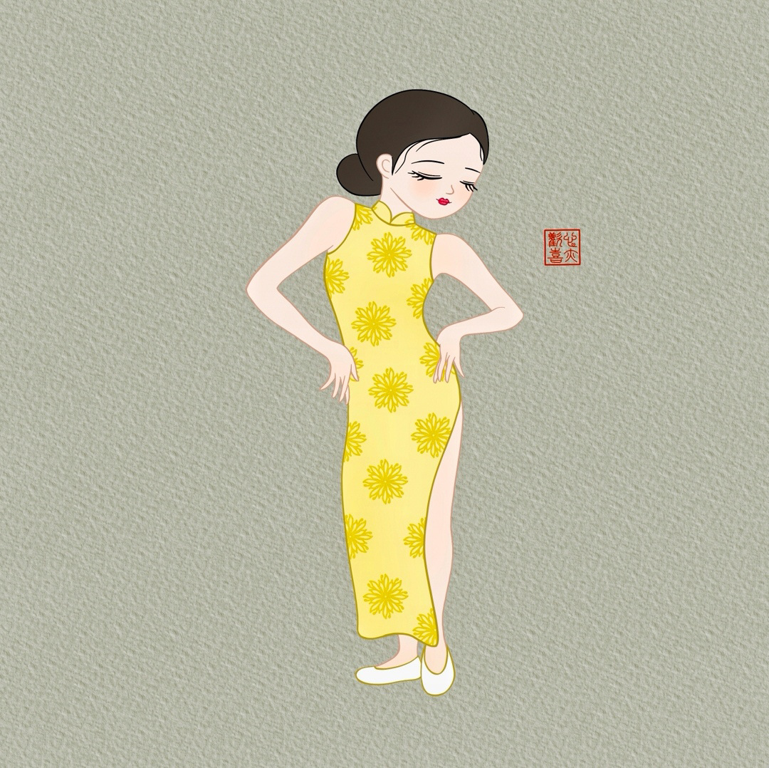 cheongsam china chinese Chinese style dancing dancing girl Fasion design ILLUSTRATION  illustrations qipao