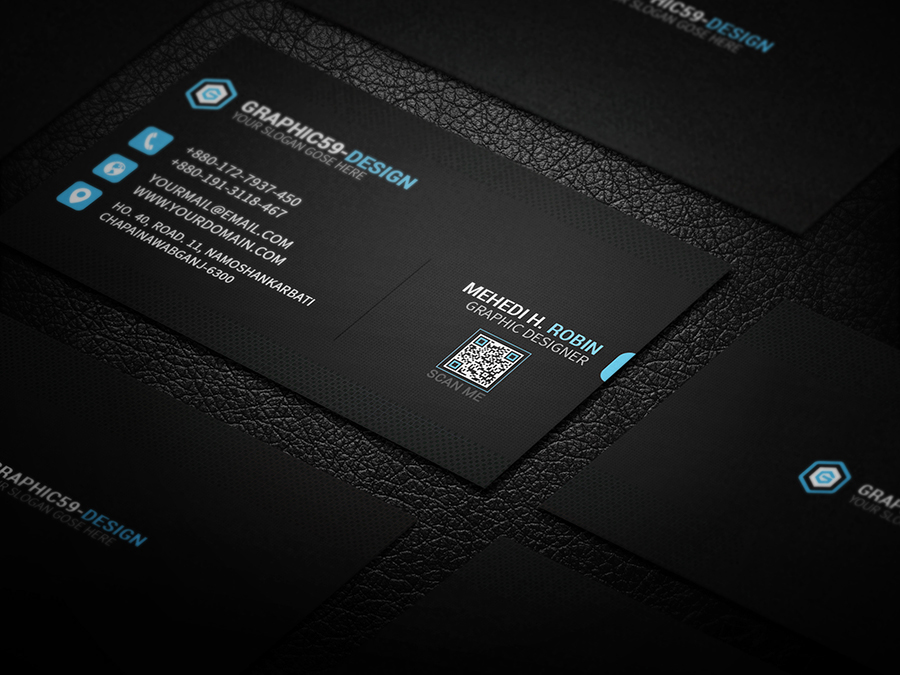business card creative pixel design corporate graphica59 simple Beautiful premium pro professional persona modern dark color