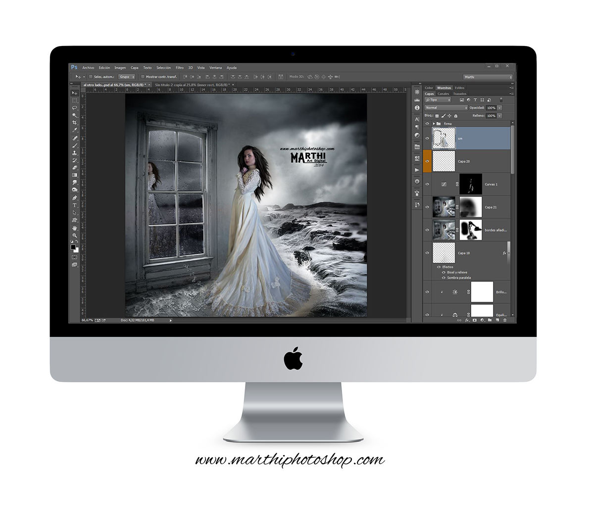digital paintg  tutorial manuipulación photoshop wacom marco minimalista proceso