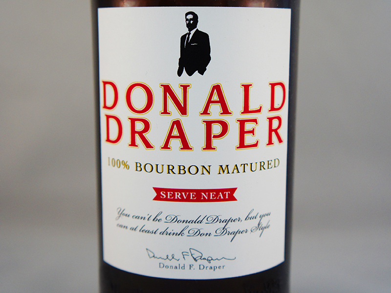 don drapper mad men Whiskey bourbon bottle label madmen Donald Drapper