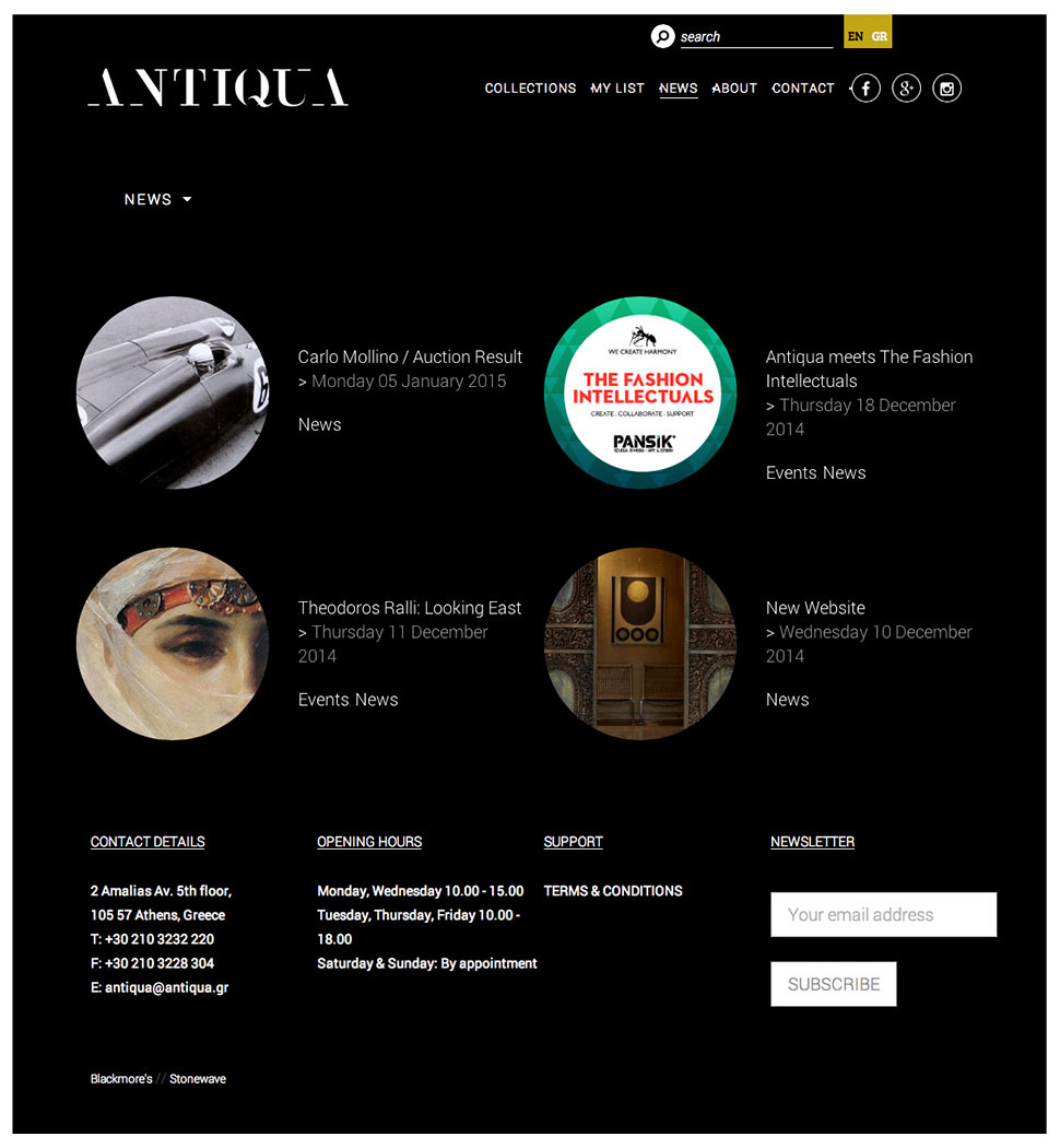 gallery fine arts&antiques identity site e-shop