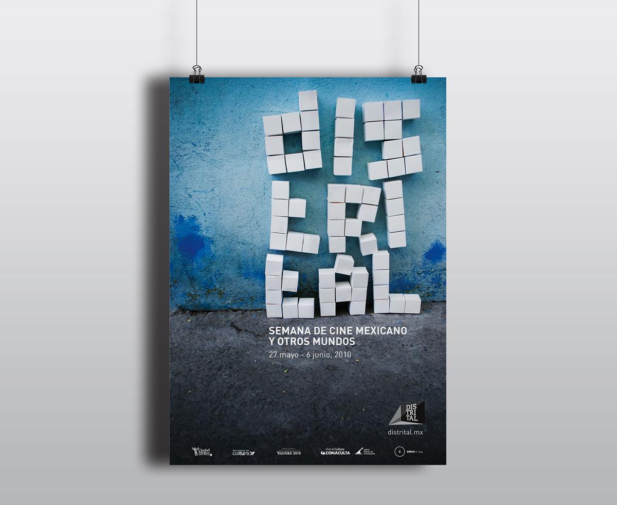 poster cartel festival cine film festival city campaign Campaña mexico blocks Cubos pared wall colors