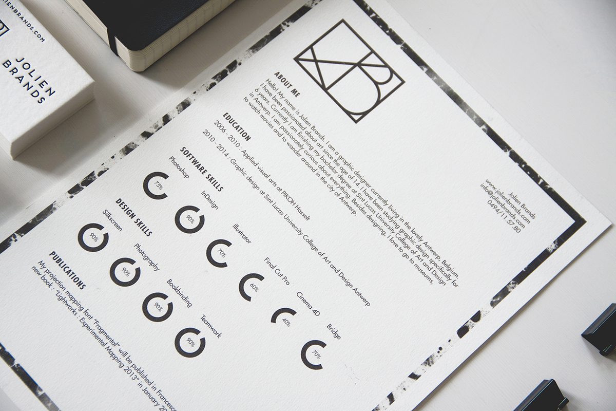 letterpress logo Logo Design Business Cards stationary brand Identity Design Minimalism curriculum CV Resume identity White